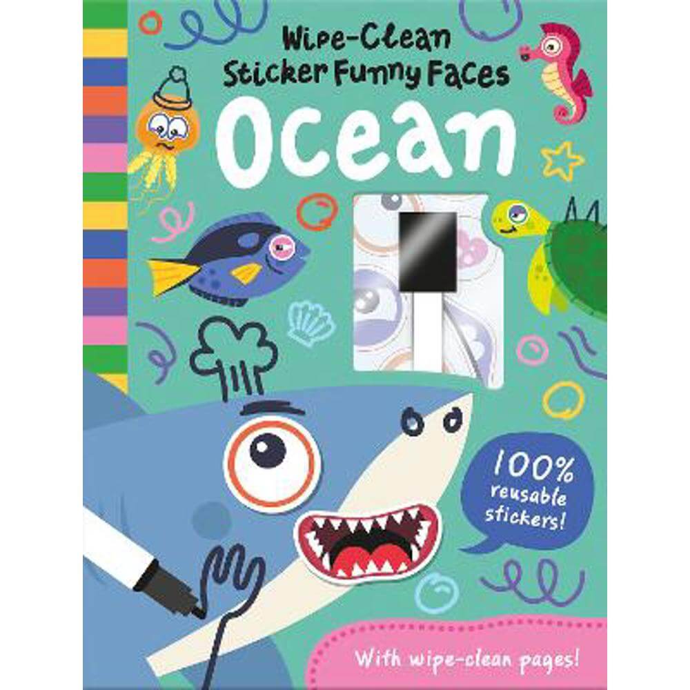 Wipe-Clean Sticker Funny Faces Ocean (Hardback) - Rob Abbott